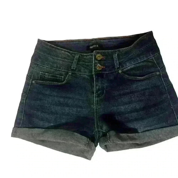 Forever21 High Waisted Button Fly Denim Shorts | Jean Shorts | Size Small - Picture 1 of 3